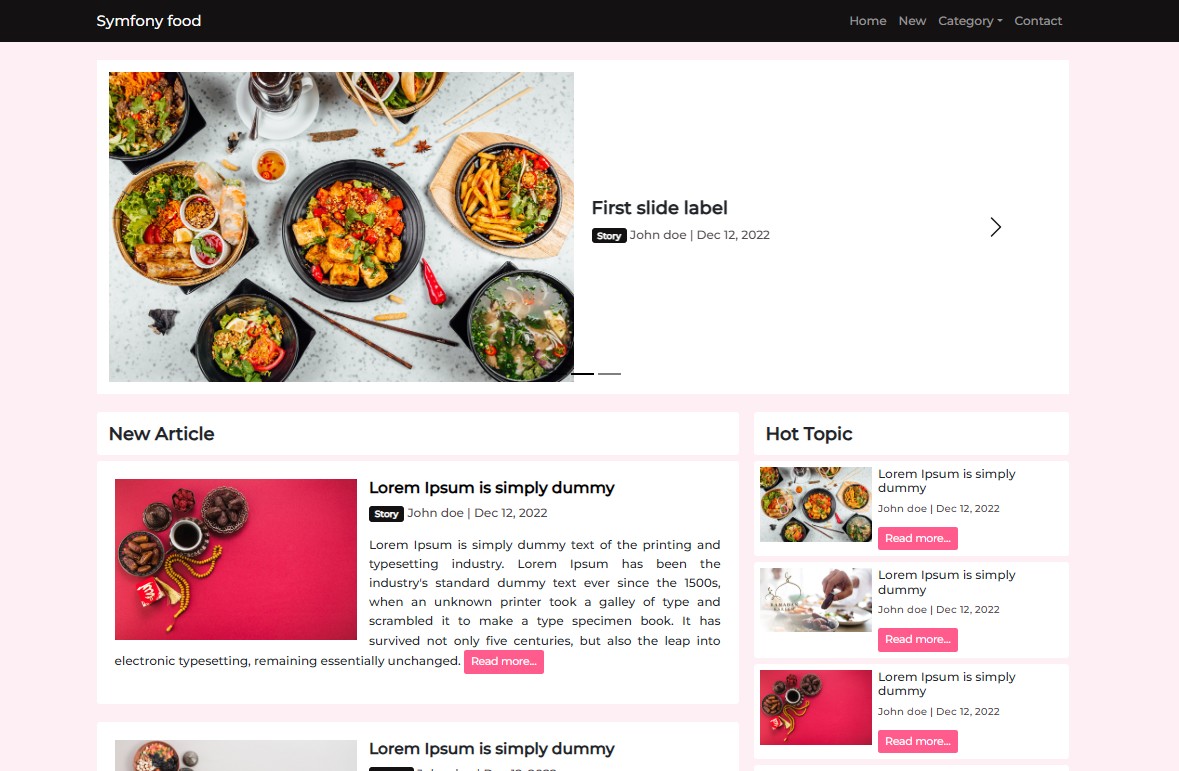 Preview theme Symfoni Food